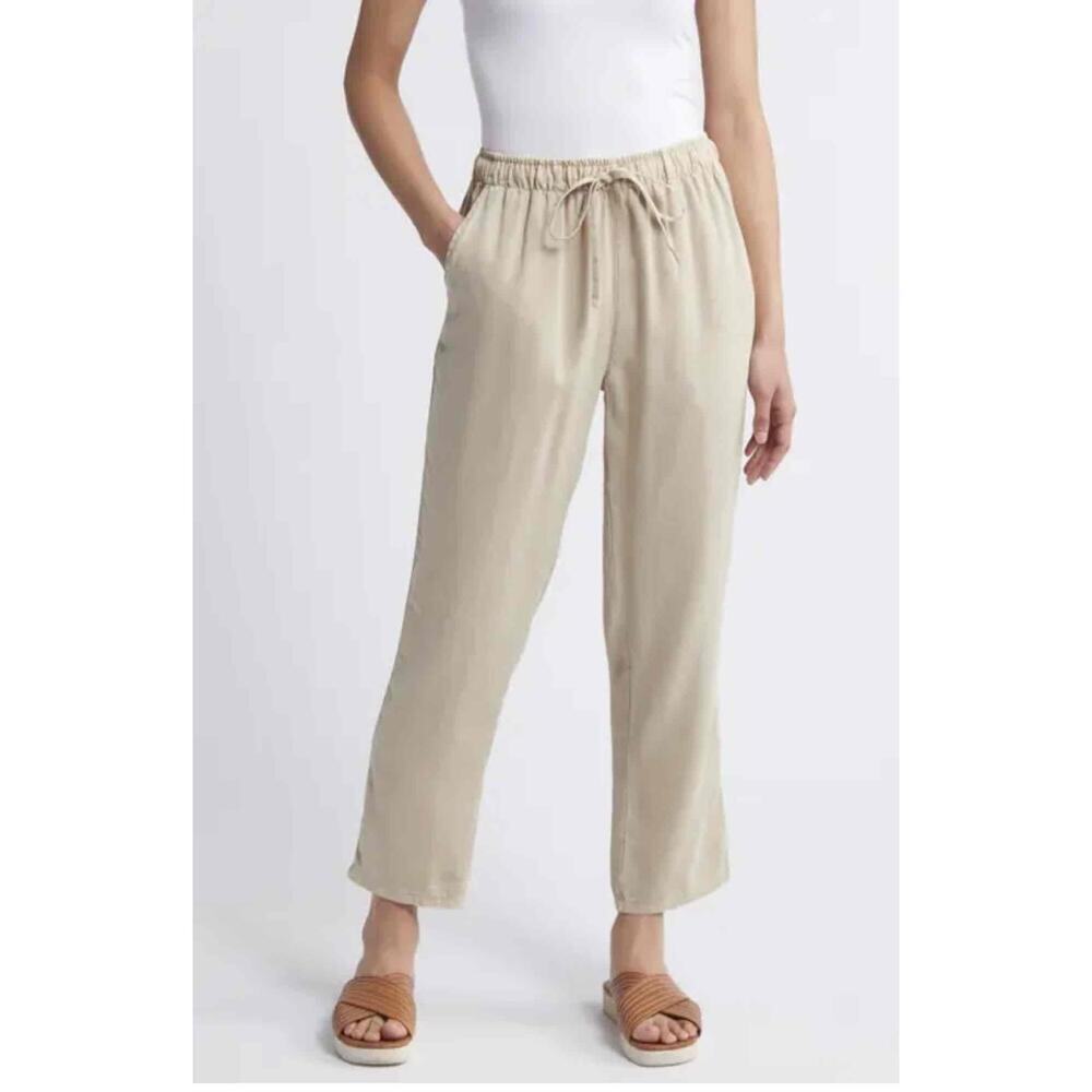 Splendid‎ Beige Elastic Waistband Peasant Cottagecore Relaxed Fit Cropped XL